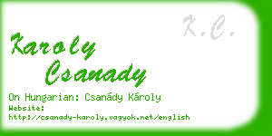 karoly csanady business card