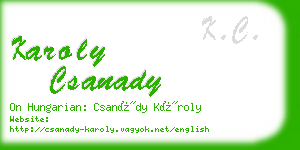 karoly csanady business card